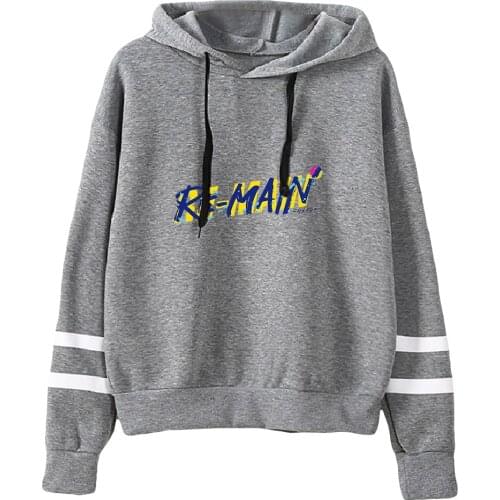 RE-MAIN Hoodie Women/Men Long Sleeve Hooded Sweatshirt Unisex Casual Streetwear tops