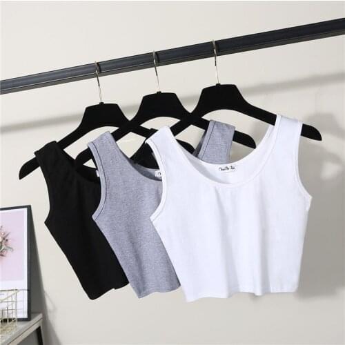 Sexy Women Summer Crop Tops Sleeveless Short Cotton U Collar Knitted Bar Long Sleeve Summer Tops for Women 2021