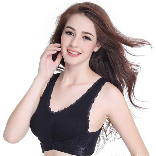 2019 Sports Fitness Bra Women Seamless Bra Sexy Push Up Lace Vest Type Sport Brassiere Ladys Comfy Wire Free Underwear M L XL