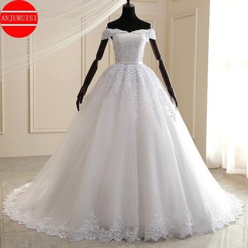 Off The Shoulder Princess Wedding Dress 2021 Vestidos De Novia Lace Appliques Bride Ball Gown Robe Mariage Trouwjurk Boda