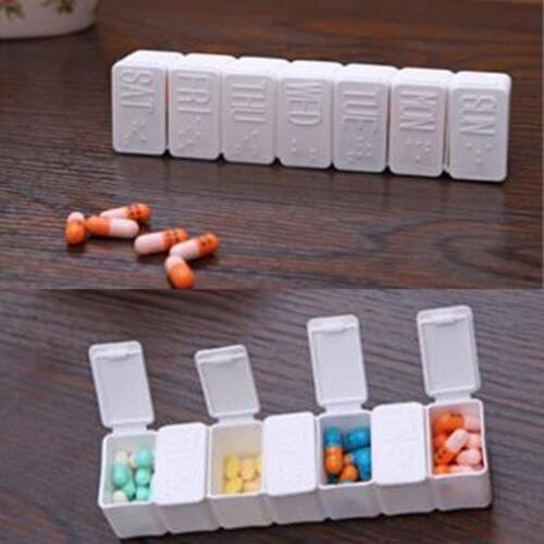 1Pcs Medicine Weekly Storage Box Pills 7 Day Tablet Sorter Box Medicine Organizer Case Container Organizer Pouch Bins