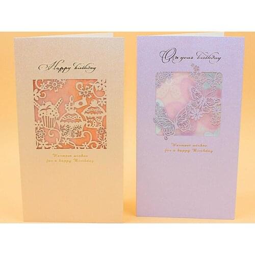 24pcs/lot Hollow Engraving Flower Postcard Greeting Card Christmas Birthday Creative Gift Cards with Envelope