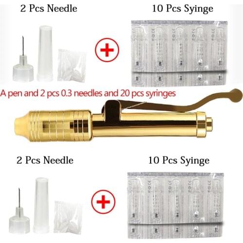 24K Hyaluron Pen Lip Filler Injection Atomizer Multi Shot Anti Wrinkle Pressure Hyaluron Pen No Needle Mesotherapy Beauty Tips