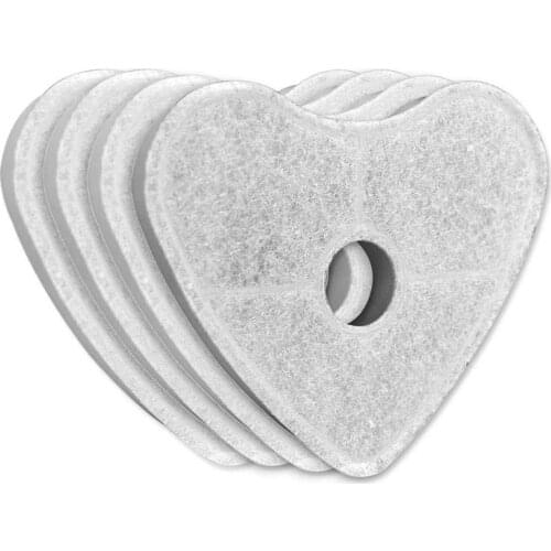 4PCS Activated Carbon Filters for Automatic Water Drinking Fountain Pet Bowl Dish Filter Heart Shape Cat Dog Fountain Dispenser