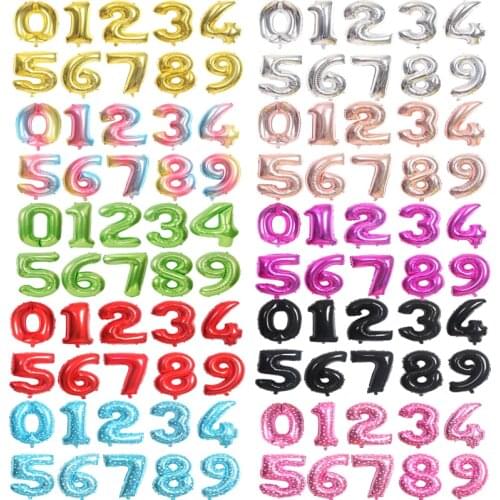 40 inch big size Number Foil Balloon rose Gold Silver pink blue black Number Helium balloons Birthday Party Decoration Supplies