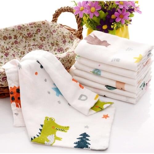 5Pcs100% Pure Cotton Newborn Baby Towels Wipe Saliva Gauze Wash Face Handkerchief Serviette