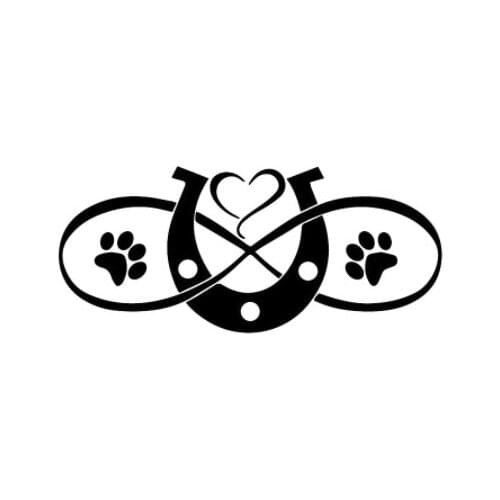 16.8X7.4CM Love Paws Horseshoe Heart Scratch Decoration Car Sticker Accessories N1491