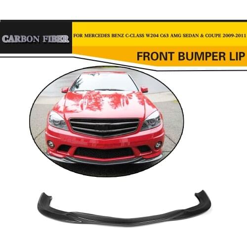 Carbon Fiber Auto Front Lip Splitter Car Styling For Mercedes Benz W204 C63 AMG Sedan Coupe Only 2008 2009 2010 2011