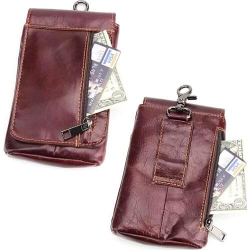 Genuine Leather Phone Case Shoulder Belt Clip Hook Loop Pouch For Moto Z/Z Play/Z2 Play/Z force/Z2 Force/X4/E3 Power/C plus