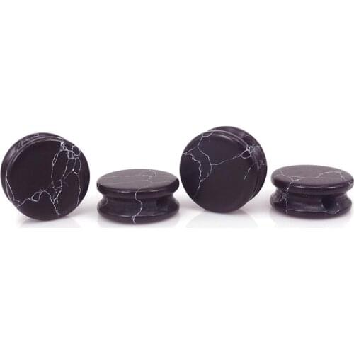 Black Turquoises Round Cake Shape SPacer Bead For Men Women Bracelet DIY Fashion Jewelry Making Semi Precious Stone Accessories