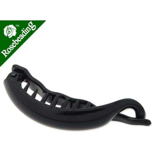 78mm Blank Black Plastic Hair Claw with scure extra Teeth.Ponytail Holder Style,20pcs/lot-C4482