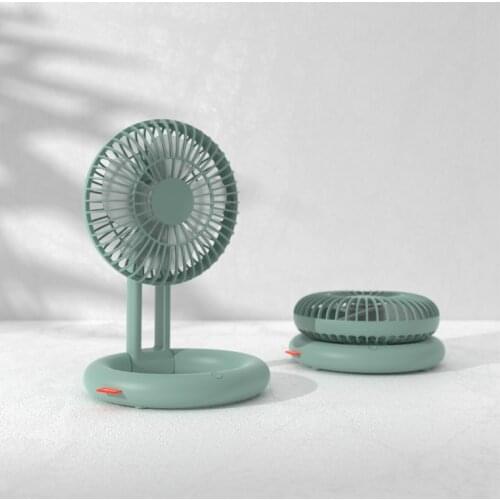 De0sktop Fan USB Rechargeable Strong Wind Small Q Folding Silent Fan 2000mAH Collapsible Desktop Table