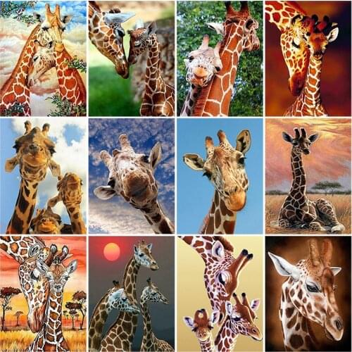DIY 5D Diamond Painting Giraffe Full Round Drill Daimond Embroidery Animal Cross Stitch Mosaic Rhinestones Art Home Decor Gift