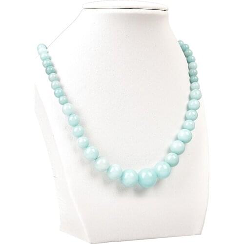 Smooth 6-14mm Amazoniet gemstones Round beads shape Making For DIY Generous Necklace Women Jewelry Best Gift 18inch H102