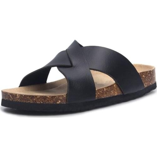 Hot sale 2020 New Fashion sexy Summer Non-slip Cork Slipper Women Casual Beach Slip On Outside Non-slip Slides Shoe size 35-43