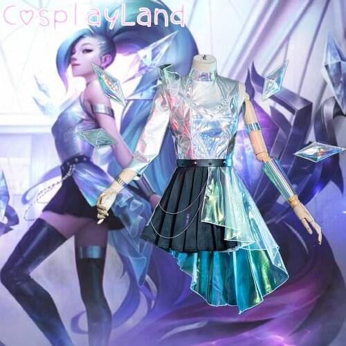 Game LOL Cosplay All Out More KDA Seraphine LOL K/DA Costume Carnival Halloween Costumes Women Party Sexy Dress Uniform