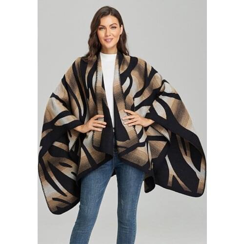 Imitation Cashmere Women Zebra Print Scarf Vintage Winter Warm Shawl Wrap Female Casual Knitted Warm Split Soft Thick Blanket