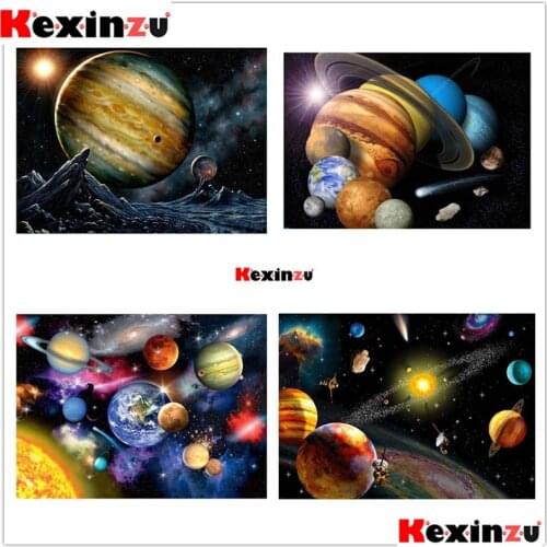 Kexinzu Full Square/Round 5D Diy Diamond Painting Cross Stitch "Space Planet" Diamond 3D Embroidery Mosaic Home Decor Gift 454