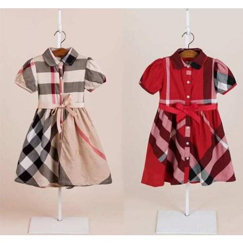 Teenager Plaid Dress Kids Long-sleeved Khaki Dress Clothes Children Autumn Clothing For Baby Girl