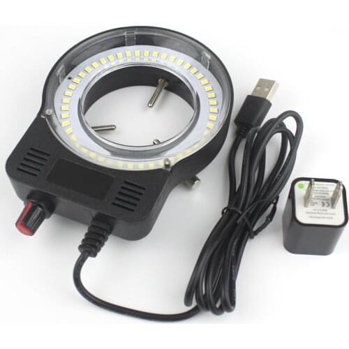 48 PCS Adjustable LED Ring Light for Stereo Microscope Camera Adjustable 0 - 100% with Power Adapter