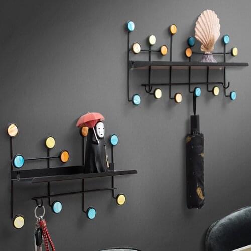 Creative Wrought Iron Wall Rack Coat Rack Home Living Room Kitchen Wall Wall Mount Wall Decorative Frame Wall Nordic Hook
