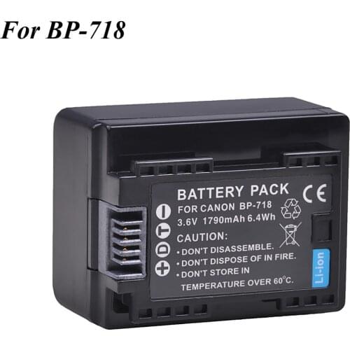 1790mAh BP-718 BP718 Li-ion Battery for Canon BP 718 BP-727 BP-709 CG-700 VIXIA HF M50 M500 M52 R300 R32 R40 R42 R50 R52 R500