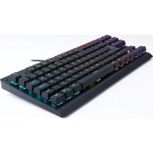 Z77 UK Layout Mechanical Gaming Keyboard TKL RGB Led Backlit Anti-Ghosting Gamer Keyboard 88 Keys Clicky Blue Switches