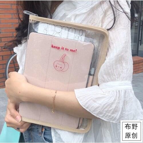 Ming A4 File Bag Female Ins New Portable Travel Storage Bag IPad Tablet Laptop Bag Desk Organizers