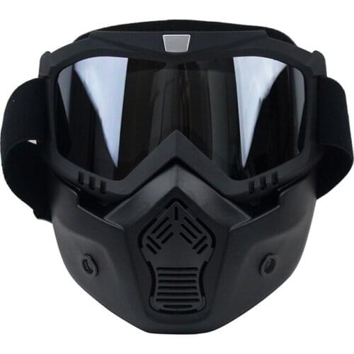 Motorcycle Goggles with Face Mask Helmet Sunglasses Ski Bike Cycle Motocross Motorbike Motor Detachable Goggle Glasses