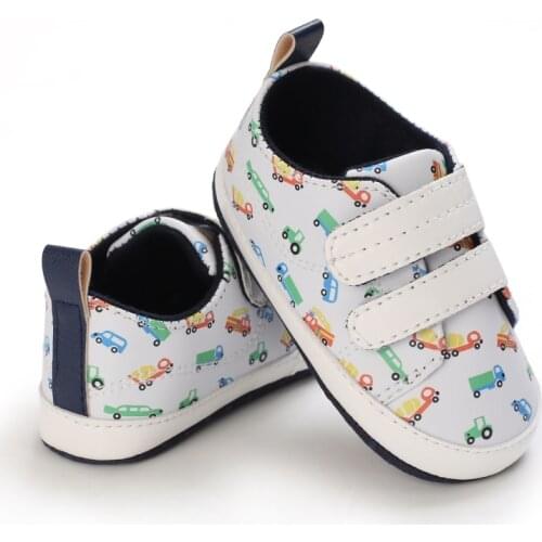 Cartoon Car Baby Shoes Sneakers PU Soft Baby Boy First Walkers Non-slip Infant Shoes 2021 Newborn Toddler Boy Girl Sports Shoes