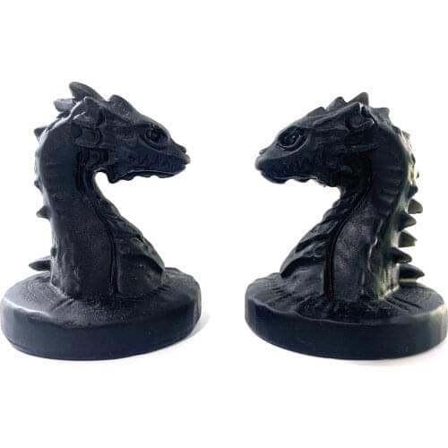 Natural Obsidian Rough Stone Carving Dinosaur Head Handle Pieces Decorative Ornaments LPS