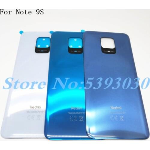 New Original For Xiaomi Redmi Note 9S / Note 9 Pro Battery Cover Door Rear Glass Housing Case Back Battery Cover Replace