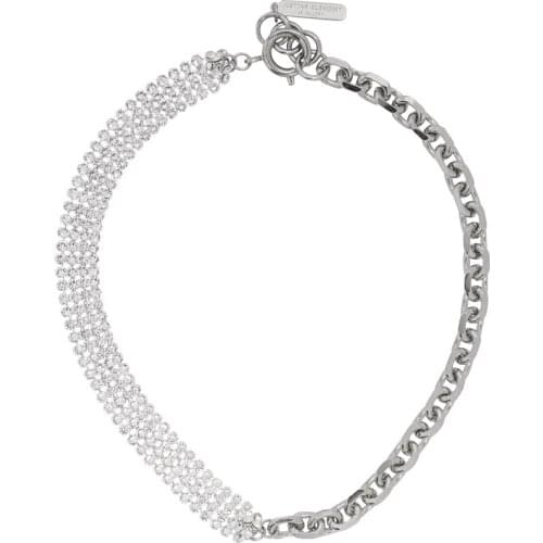 Statement INS Trendywoob Hip hop Rhinestone Choker Short Neck Chain Pendant Necklace Long Chain Hip Hop Jewelry Female Tide Gift