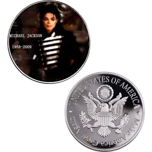 Silver Plated Metal Coin American Souvenir Coins Michael Jackson Coins Hand Collection Art Ornament Worth Colctions