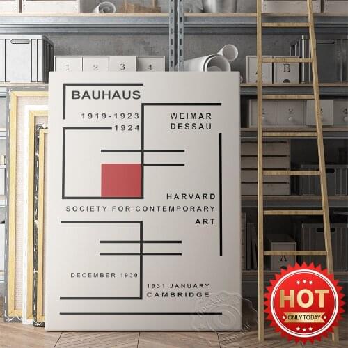 Geometry Art Bauhaus Poster, Weimar Dessau Poster, Bauhaus Wall Art, Modern Art Prints, Exhibition Print, Museum Wall Stickers