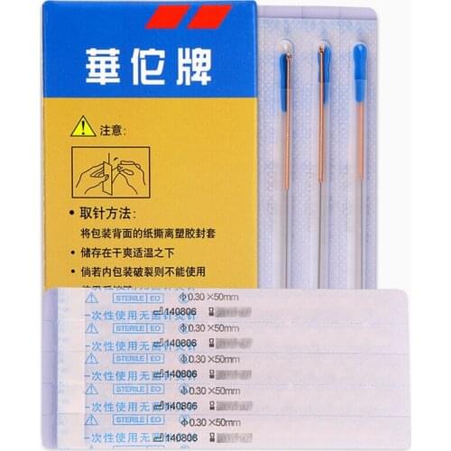 With guide tube hwato acupuncture needle Copper handle disposable needle Beauty Massage Relaxation 0.18/0.25/0.30/0.35/0.40mm