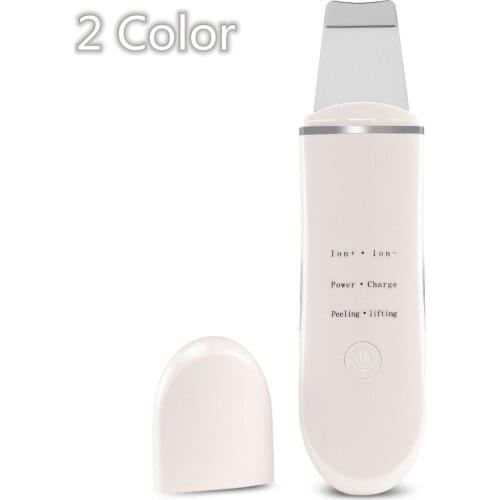 2 Colors Skin Scrubber Rechargeable Face Skin Scrubber Facial Cleaner Cleansing Spatula Peeling Vibration Blackhead Removal Tool