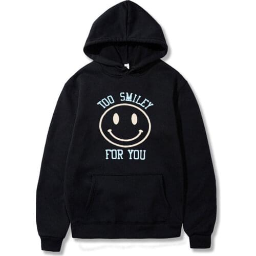 Addison Rae Internet Celebrities TOO SMILEY FOR YOU Print Harajuku Hooded Sweatshirt Women/Men Clothes Casual Hoodie Sweatshirt