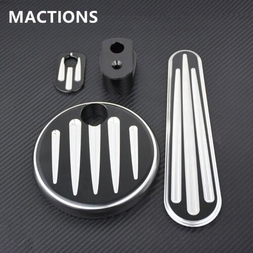 Fuel Tank Door Dash Track Insert Ignition Cap Motorbike Black For Harley Touring Street Glide 2014 2015 2016 2017