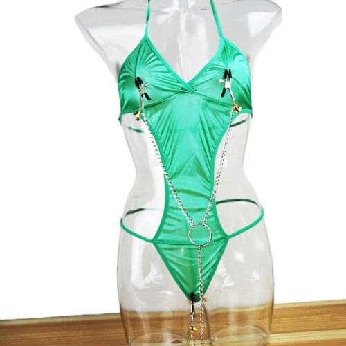 Triple chain jingle bells nipples clamps shaking milk clit stimulate breast clitoris clip sex toys for couple female Lover Game