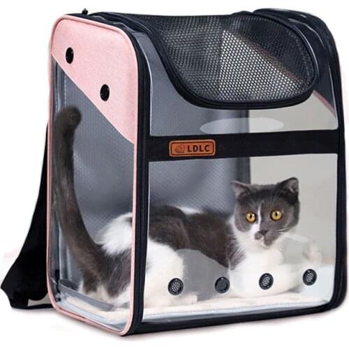 Extendable Cat Carrier Bag Full-View Transparent Cat Backpack Breathable Portable Travel Pet Carrier Backpack for Cat Small Dogs