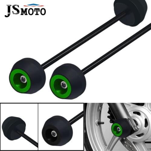 Motorcycle CNC Aluminum Front Rear Wheel Fork Slider Protector Crash Pad kit For KAWASAKI ER-6N ER-6F ER-4N ER-4F ER6N 6F 4N 4F