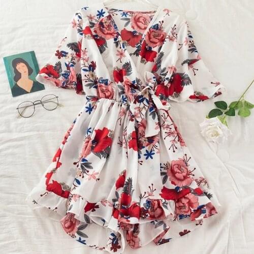 Jumpsuits women clothing 2021 fashion wide leg pants flared sleeves rompers playsuits sexy V neck slim summer jumpsuits female