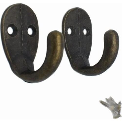1.2" Antique Metal Hooks Hangers Contracted hooks Vintage Coat Rack Rustic Chic Wall hook towel hook 4pcs