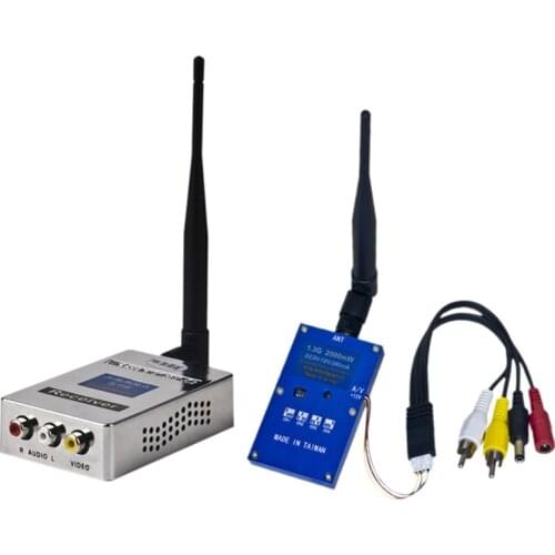 1.3G 2W 2000mW PAL/NTSC Wireless AV VTX FPV Transmitter Receiver Combo for RC Drone
