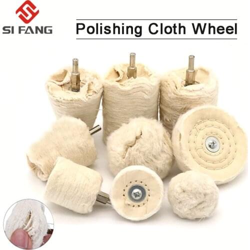 1Pc Cotton Polishing Wheels Cloth Buffing Wheel Grinder for Jewelry Wood Metal Abrasive Tools For Drill With 1/4'' Shank