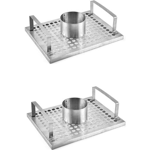 2 Pcs Barbecue Beer Can Chicken Roaster Rack Chicken Roaster Rack Beer Can Stainless Steel BBQ Roasting Holder