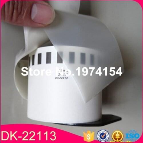 4 Rolls Compatible DK-22113 Label 62mm*15.24M Continuous Compatible for Brother Label Printer Half Transparent Material