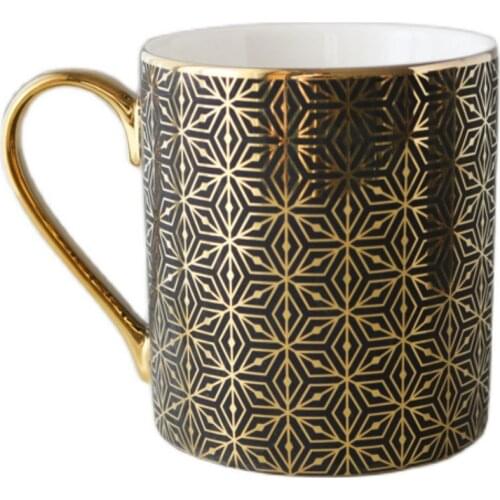 400 ML England Style Luxury Ceramic Gold Handle Coffee Mug Water Milk Tea Cup Drinkware Craft Gift