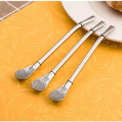 500pcs Stainless Steel Drinking Straw Filter Handmade Yerba Mate Tea Bombilla Practical Tea Tools Bar Accessories SN1318
